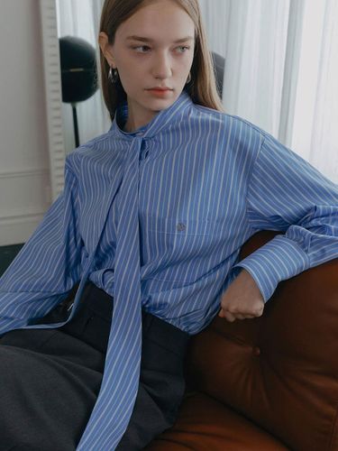 Striped Cotton-blend Scarf Shirt [] - ILROZE - Modalova