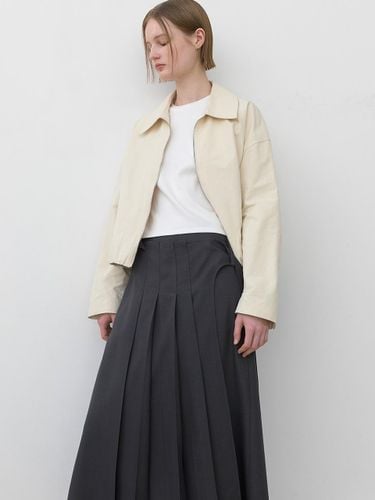 Overlap Pleated Semi A-line Skirt (SK-4992) - Atelier Nain - Modalova