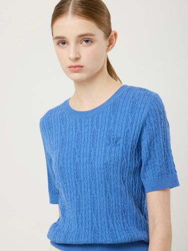 Cable Knit Half-Sleeve Wool Cotton Blouse (C251KSK001) - CC collect - Modalova