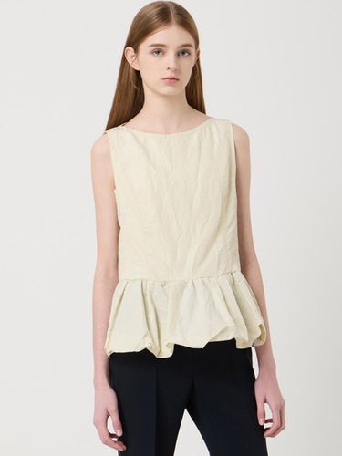 Balloon Hem Sleeveless Boat Neck Blouse [Light Yellow] (LY_C251MSC010) - CC collect - Modalova