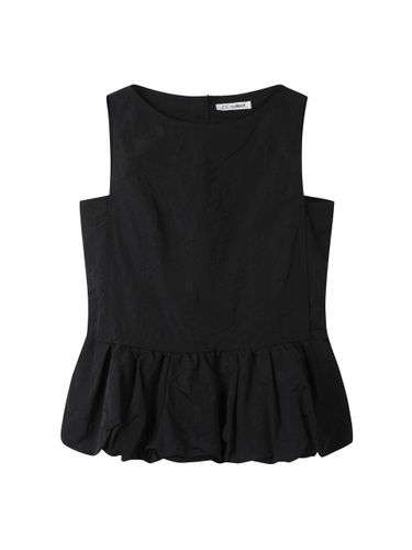 Balloon Hem Sleeveless Boat Neck Blouse [Black] (BK_C251MSC010) - CC collect - Modalova