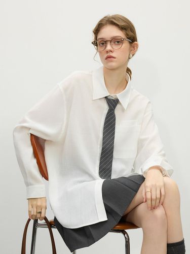 Loose Two-way Rayon Linen Shirt [Beige] - We’Dee - Modalova