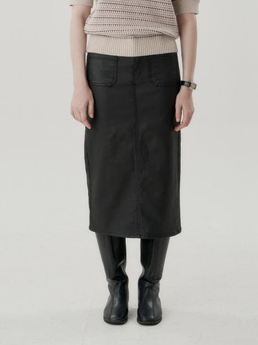 Front pocket leather skirt_DW4WS140 - COIINCOS - Modalova