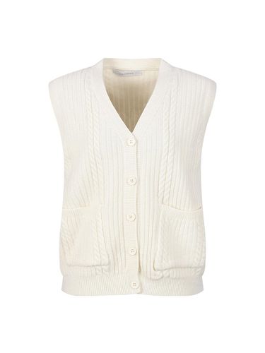 Cable V-neck knitwear Vest_DZ4WV057 - COIINCOS - Modalova