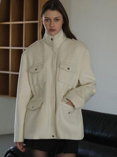 Pocket Half Wool Jacket [Ivory] - DEHEVE - Modalova