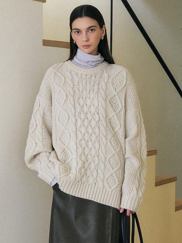 Bulky cable knitwear_CREAM - ARTID - Modalova