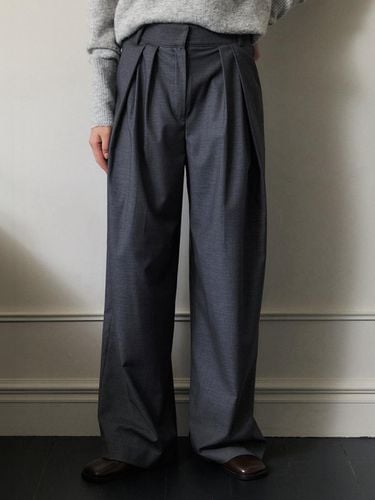 Wool two tuck wide pants_GREY - ARTID - Modalova