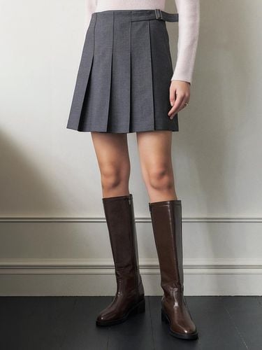 Peugeot Accentuated Wool Pleats Skirt_GREY - ARTID - Modalova