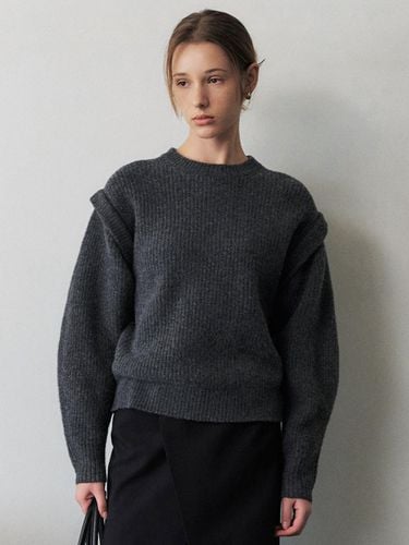 Merino wool sleeve accentuated knitwear_CHARCOAL - ARTID - Modalova