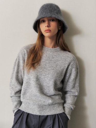 Alpaca Volume Sleeve Knitwear_GREY - ARTID - Modalova