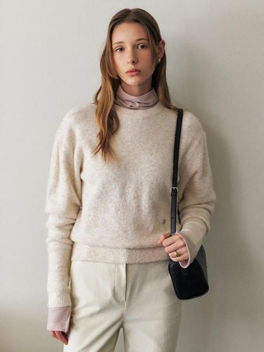 Alpaca Volume Sleeve Knitwear_OATMEAL - ARTID - Modalova