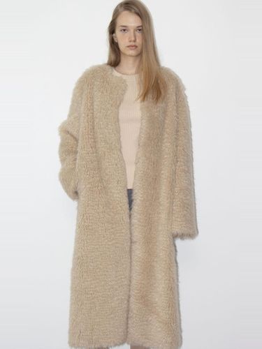 BEIGE CALUM FAUX FUR COAT (BEIGE) - LEHA - Modalova