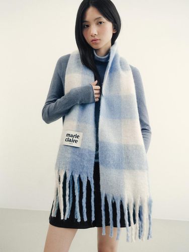 Mini Cotton Checkered scarf (MAEDSC04MSB) - marieclaire - Modalova