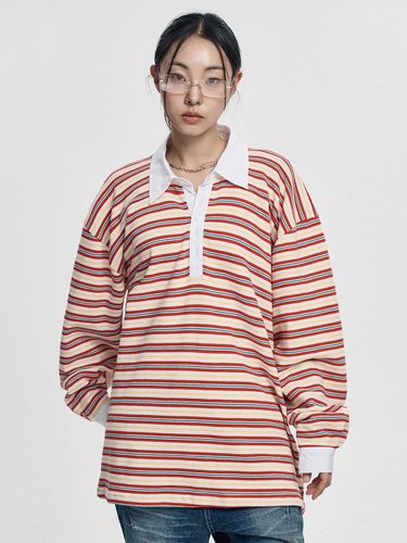 Overfit Mix Stripe Shirt - Red - EASY NO EASY - Modalova