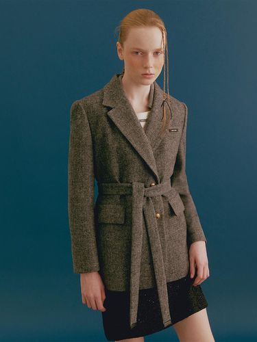 Cell Spun Belted Melange Wool Jacket SWJKOK0200 - DearK - Modalova