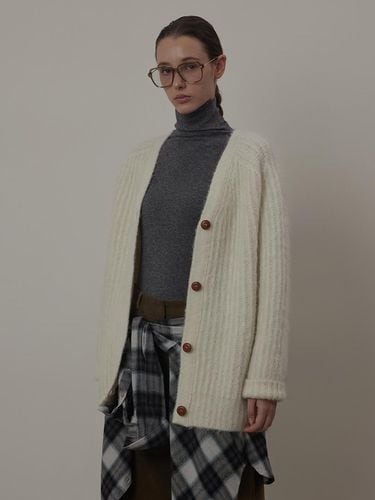 Alpaca Over - fit Double Knit Cardigan - Q’SRB - Modalova