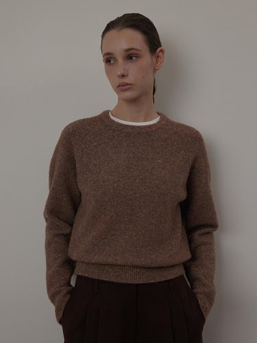 Alpaca Round neck Span Knit Pullover - Q’SRB - Modalova