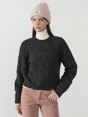 Merino Wool Fisherman Knitwear Pullover_CHARCOAL - CITYBREEZE - Modalova