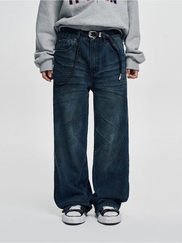 Time washed-out denim pants - deep blue - EASY NO EASY - Modalova