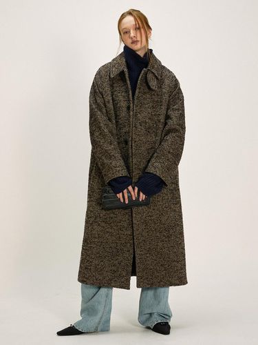 Wool twill balmacaan coat_brown - NUAKLE - Modalova