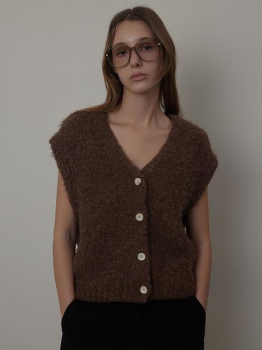 Alpaca Boucle V - neck Knit Vest - Q’SRB - Modalova