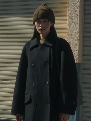 LUCAS DOUBLE HANDMADE PEACOAT_BLACK - SAGEMENT - Modalova