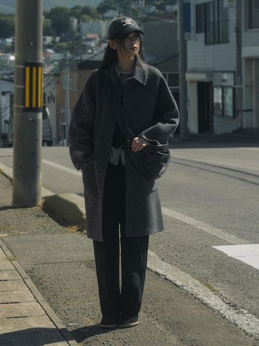 HERRINGBONE HANDMADE COAT_CHARCOAL - SAGEMENT - Modalova