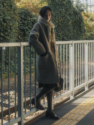 HERRINGBONE HANDMADE COAT_BEIGE - SAGEMENT - Modalova