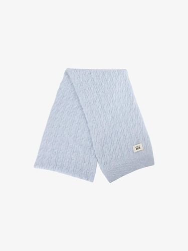 Soft wool cable knit scarf_SKY BLUE - CITYBREEZE - Modalova