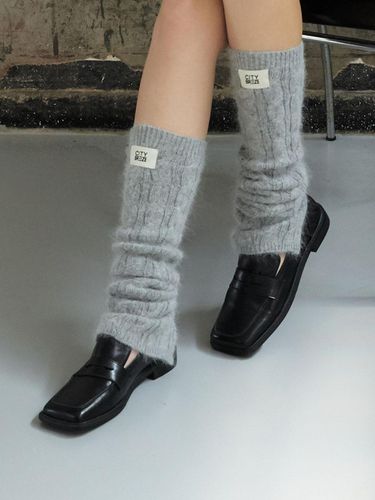 Cable knit leg warmer_GREY - CITYBREEZE - Modalova