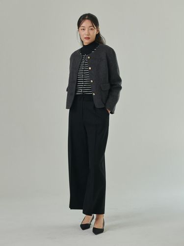 Coat] Handmade Wool Jacket_Charcoal - Coett - Modalova