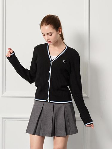 Slim cable cardigan BK - nitina - Modalova