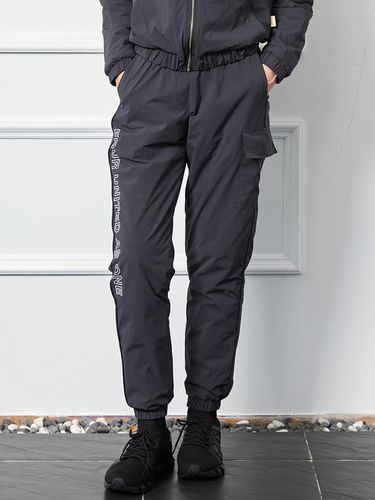 Lettering padded jogger pants D/GY - nitina - Modalova