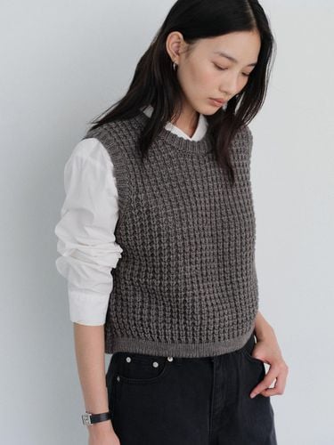 Waffle wool knit vest - URAGO - Modalova