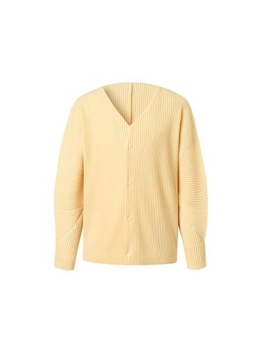 Public] V neck long-sleeve pleats cardigan (light - MONPLISSE - Modalova