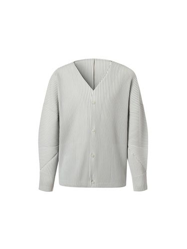 Public] V neck long-sleeved pleats cardigan (ligh - MONPLISSE - Modalova