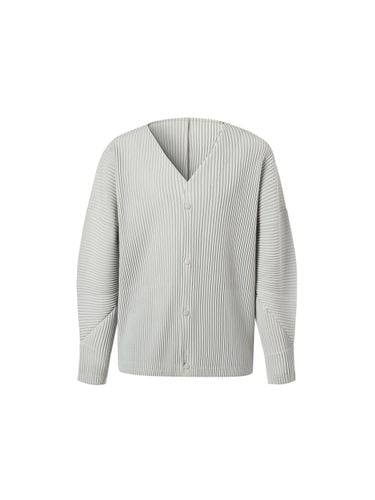 V neck long-sleeved pleats cardigan (ligh - MONPLISSE - Modalova