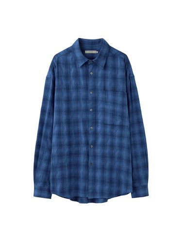 Soft Dawn Checkered Shirt_Vintage Blue - AREUBAN - Modalova