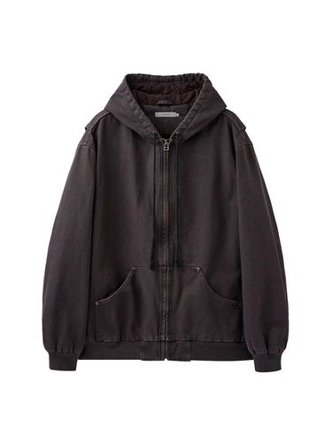 Heavy Deck Canvas Active Hooded Jacket_Stone Brown - AREUBAN - Modalova