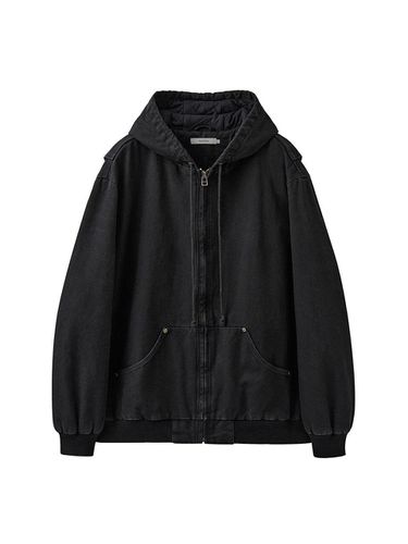 Heavy Deck Canvas Active Hooded Jacket_Stone Black - AREUBAN - Modalova