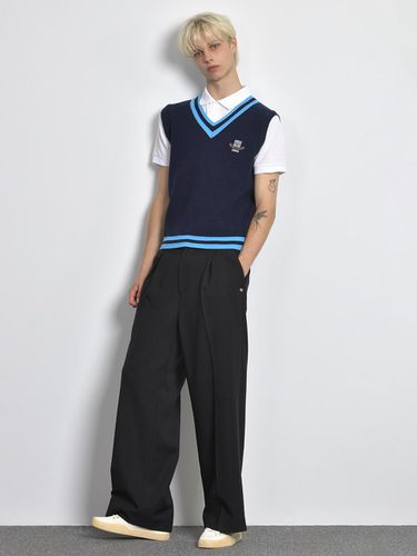 Men's] Wide Pintuck Pants (Black) - LENUCU - Modalova