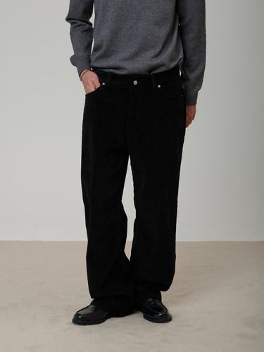 MEN) Corduroy Wide Pants Black - PINBLACK - Modalova