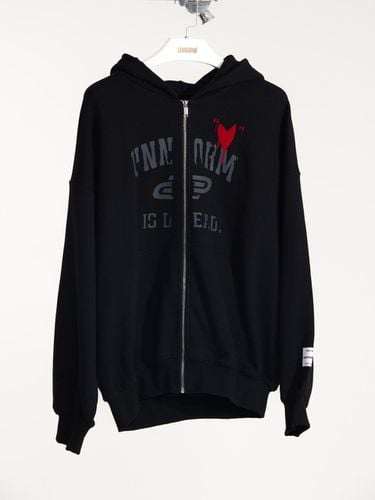 Oversize Hooded Zip-Up (Black) - UNNORM IS DEAD - Modalova