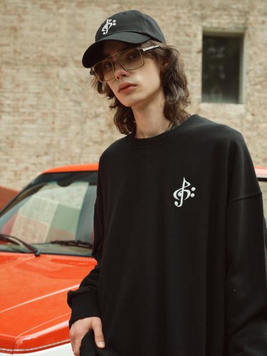 OVERSIZED LOGO SWEAT TOP BLACK - 2113 studio - Modalova