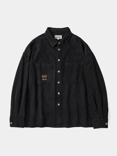 SL LABEL OVER FIT DENIM SHIRTS Black Denim - Columbia University - Modalova