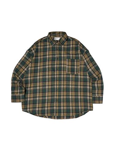 Tartan Flannel Oversized Check Shirt [Green] - OTHERFITS - Modalova