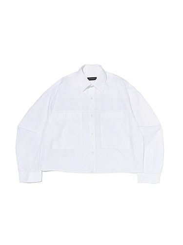 Cotton Oversized Cropped Pocket Shirt [Beige] - OTHERFITS - Modalova