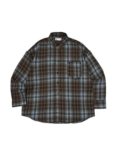 Cotton Poly Overfit Check Shirt [GREEN] - OTHERFITS - Modalova