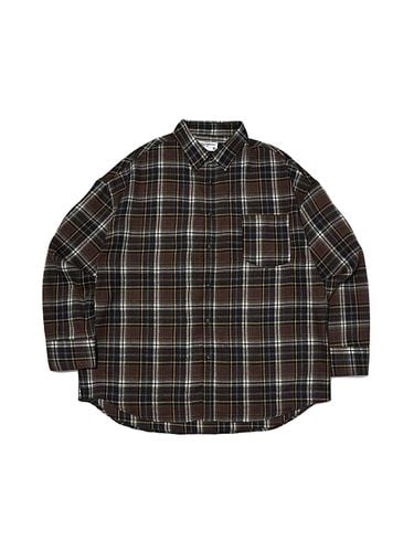 Tartan Flannel Oversized Check Shirt [BROWN] - OTHERFITS - Modalova