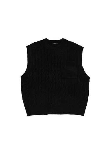 Cable Knit Premium Pocket Vest [Black] - OTHERFITS - Modalova